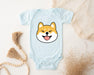 a baby bodysuit with a dog&#39;s face on it