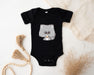a baby bodysuit with a koala holding a cup of coffee