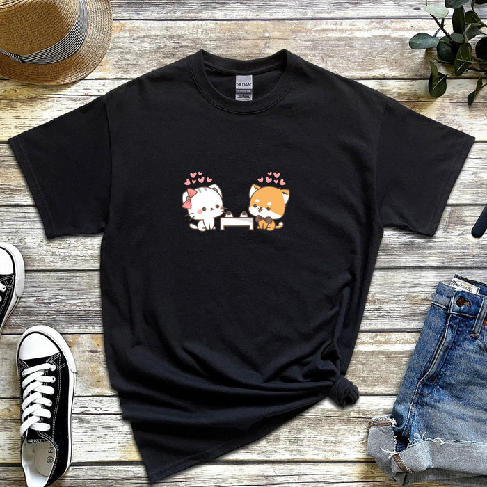 Cat and Dog Sushi Date T-Shirt