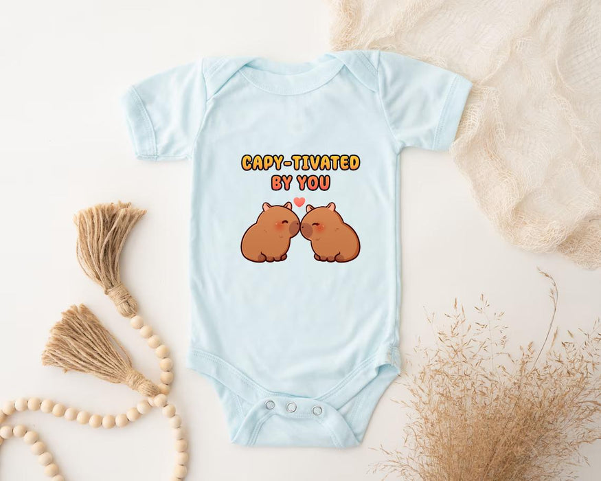 a baby bodysuit with a picture of a couple of bears on it