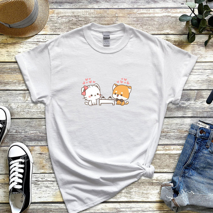 Cat and Dog Sushi Date T-Shirt