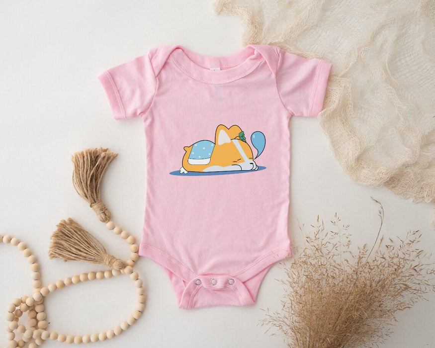 a pink baby bodysuit with a cartoon cat on it