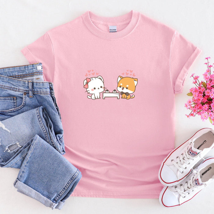 Cat and Dog Sushi Date T-Shirt