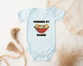 a baby bodysuit with a picture of two hamsters in a bowl