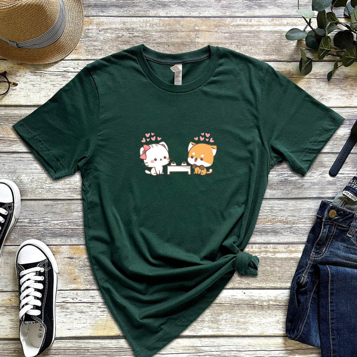 Cat and Dog Sushi Date T-Shirt