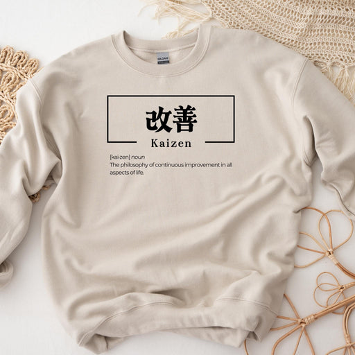 a white sweater with a japanese symbol on it