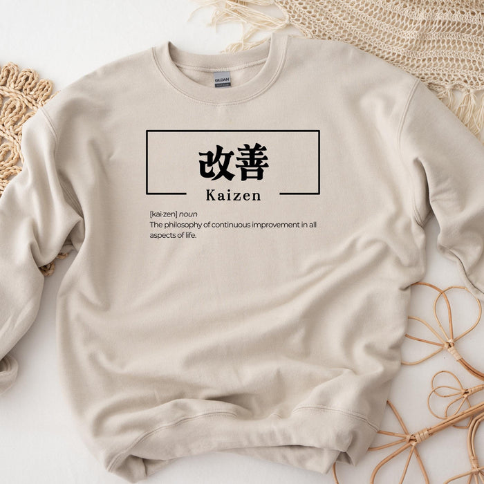 a white sweater with a japanese symbol on it