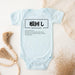 a baby blue bodysuit with a chinese writing on it
