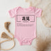 a baby bodysuit with the words hannan written in chinese