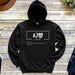 a black hoodie with chinese characters on it