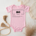 a pink baby bodysuit with chinese characters on it