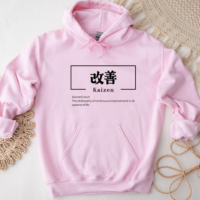 a pink hoodie with the words kazen on it
