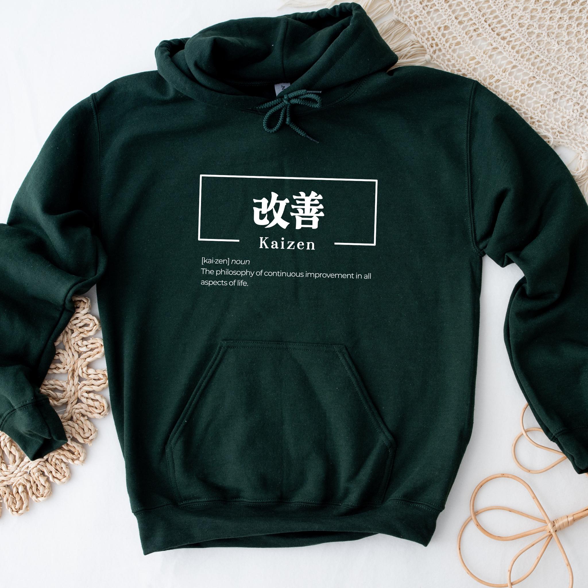 a green hoodie with a chinese character on it