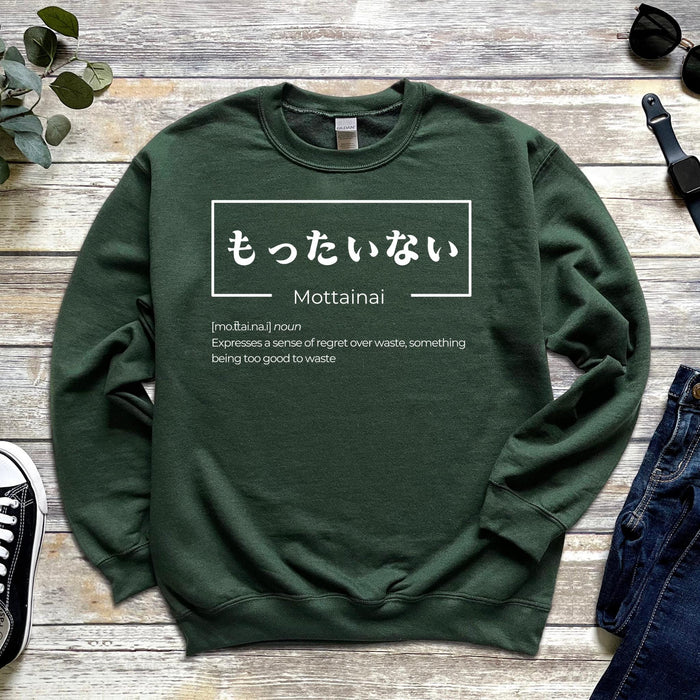 a green sweatshirt with japanese writing on it