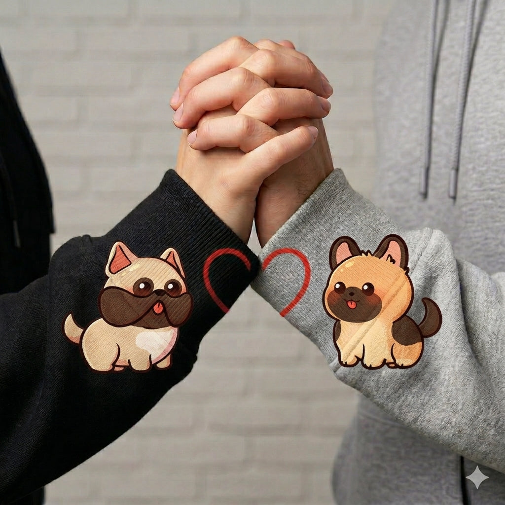 You're Absolutely Paw-fect Dog Couple - French Bulldog & German Shephard Hoodie