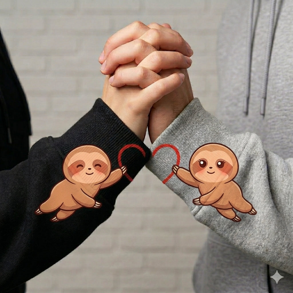 Let's Hang Sloth Couple Sweatshirt