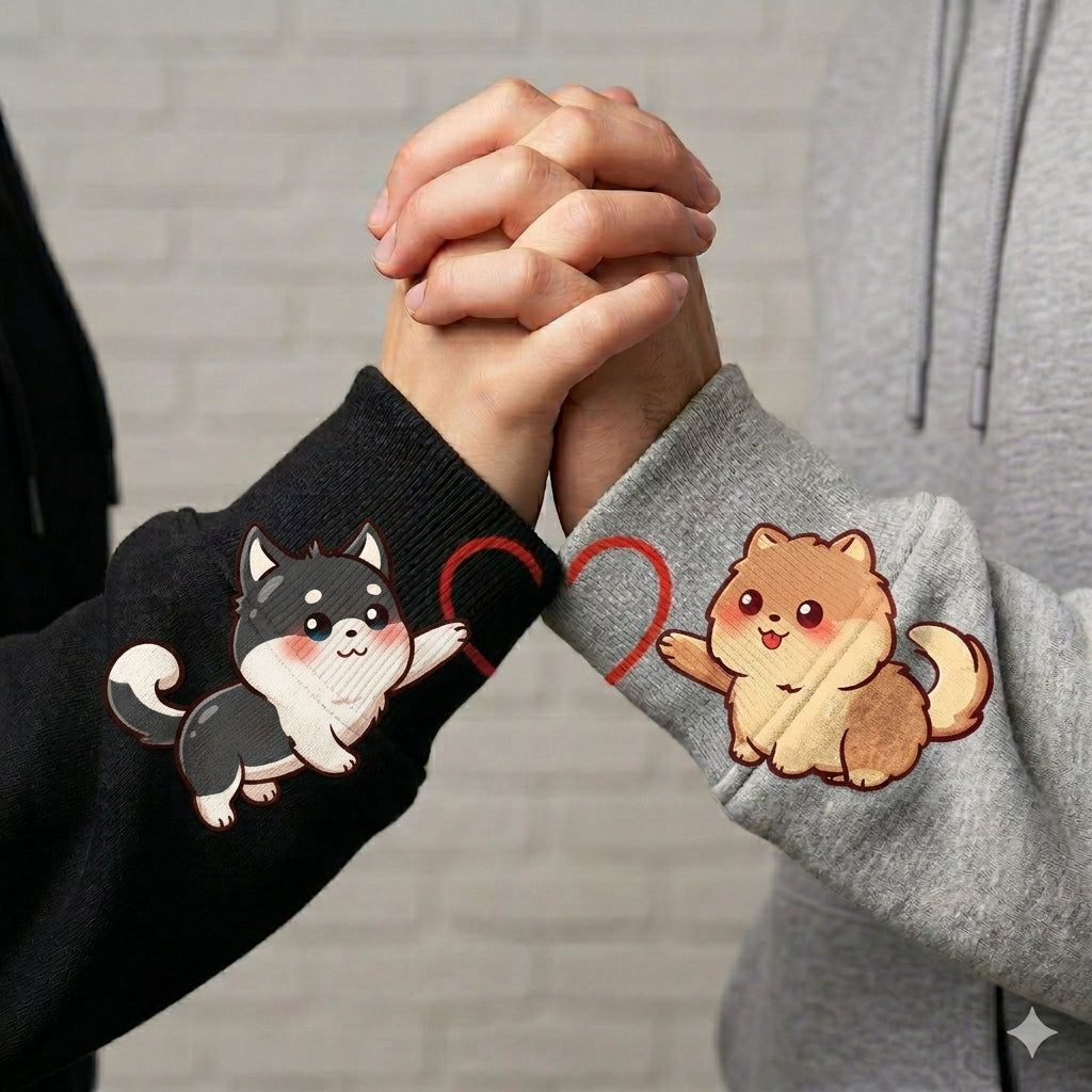 You're Absolutely Paw-fect Dog Couple - Husky & Pomeranian Hoodie