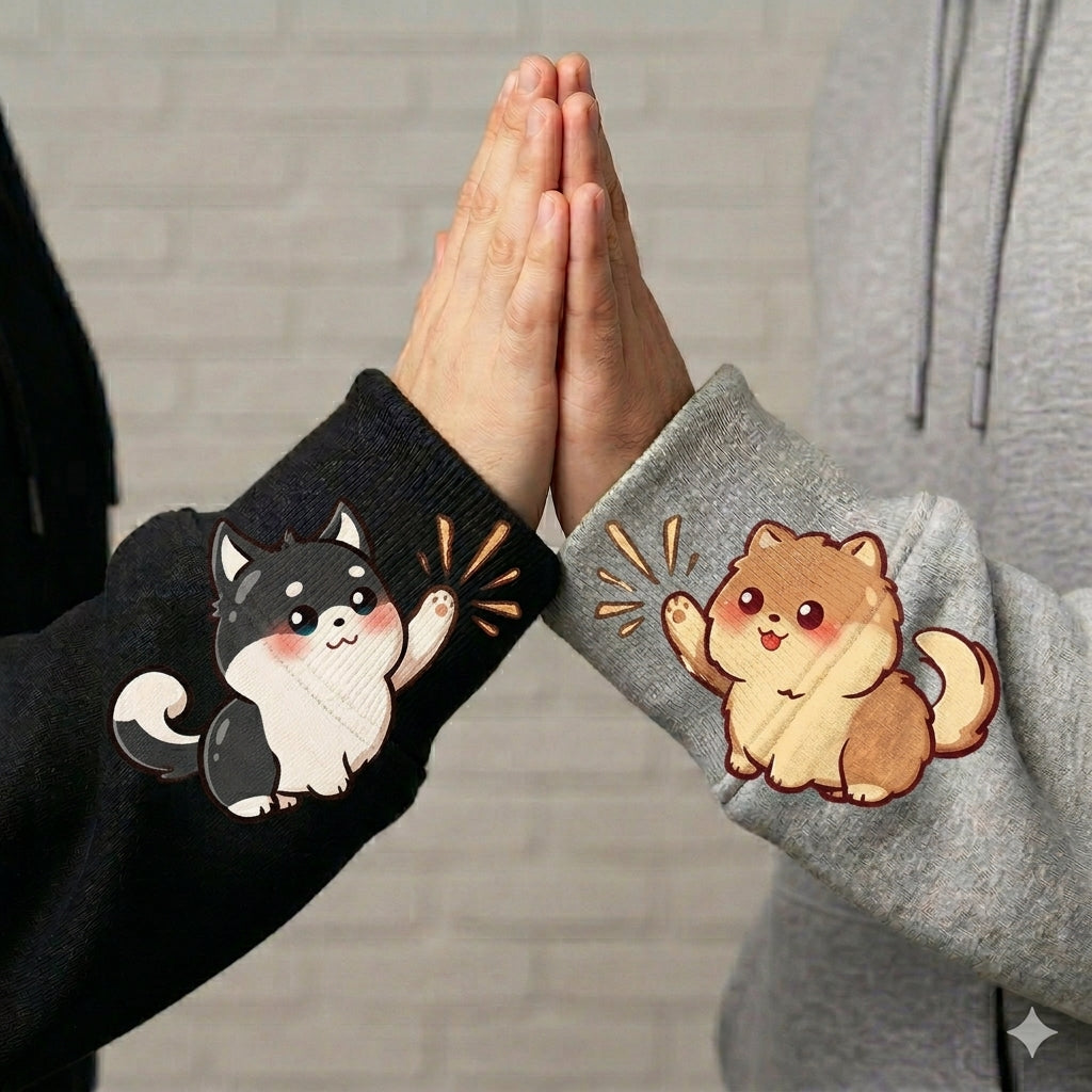 You're Absolutely Paw-fect Dog Couple - Husky & Pomeranian Hoodie