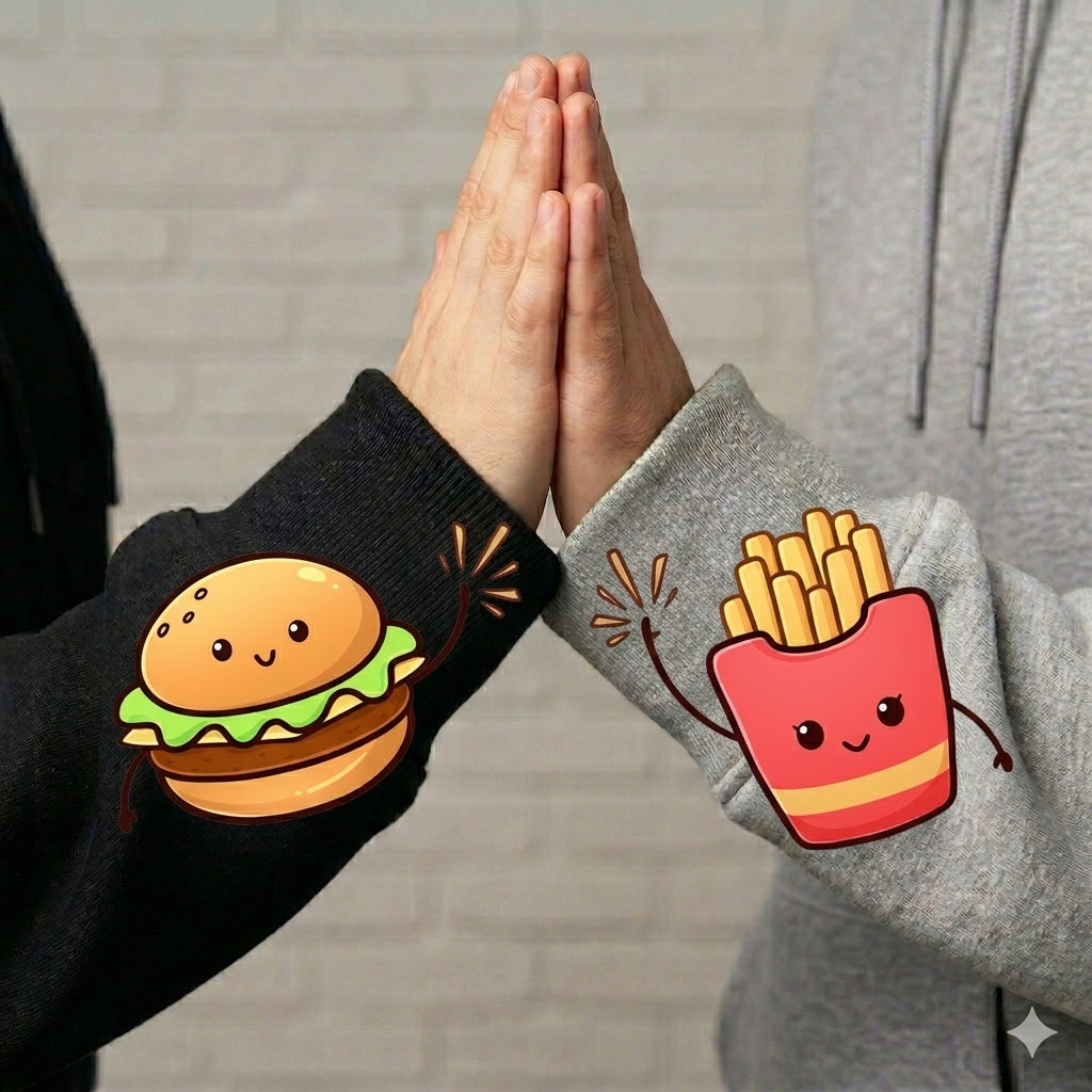 I'll Take You To-Go Burger and Fries Couple Hoodie