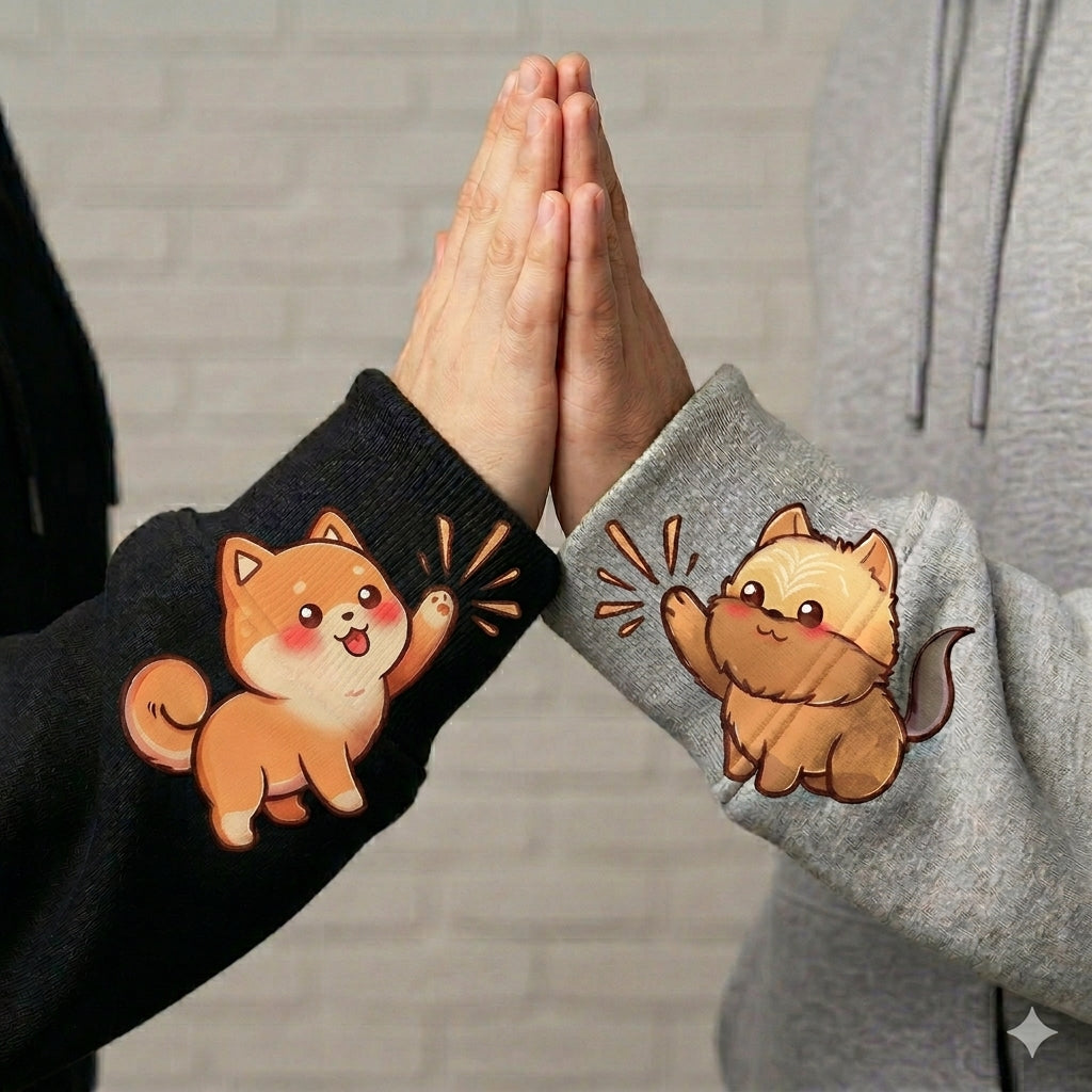 You're Absolutely Paw-fect Dog Couple - Shiba Inu & Yorkshire Terrier Long Sleeve Shirt