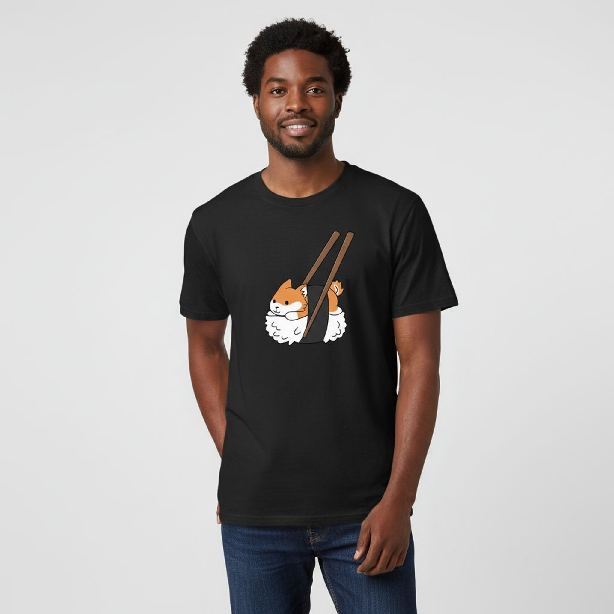 Shiba Inu Sushi with Chopsticks T-Shirt