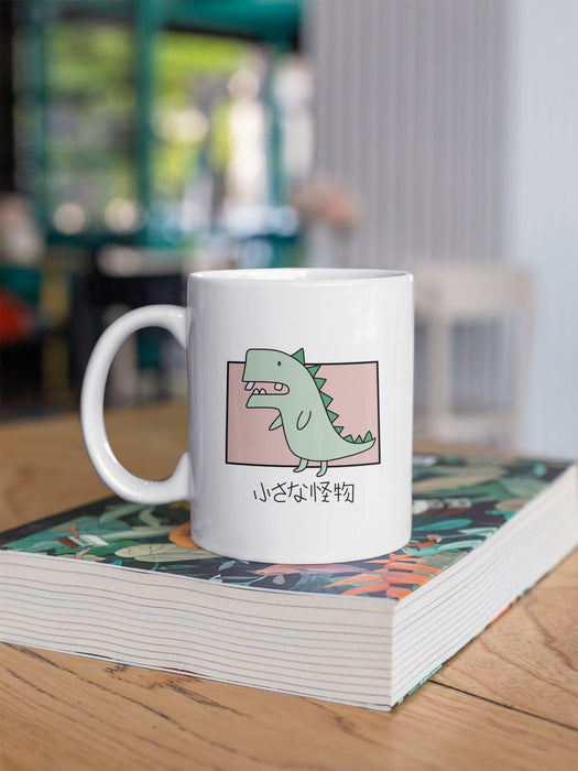 Cute Green Dinosaur Kawaii Coffee Mug, Valentine's Day Gift for Her, Gift for Him, Coffee Lover, Kawaii Animal, Japanese Streetwear M052