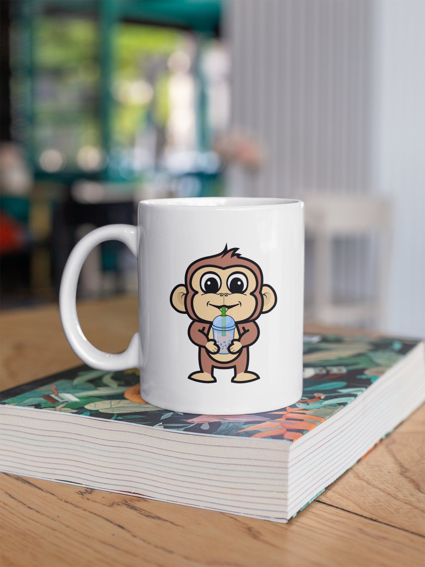 Monkey Boba Tea Kawaii Coffee Mug