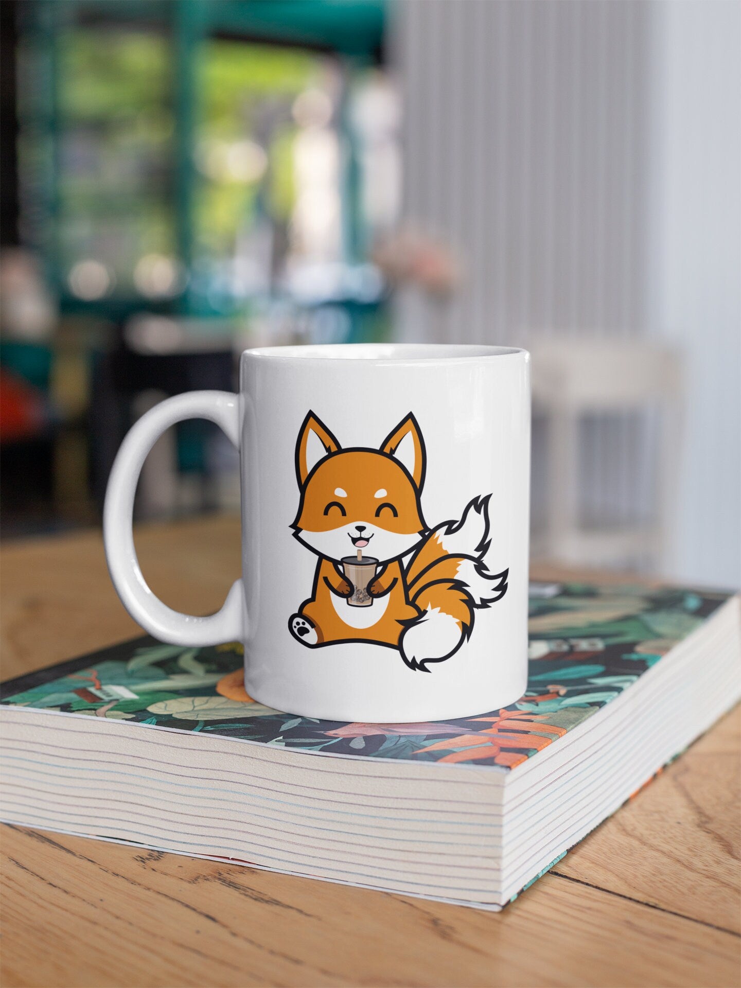 Fox Boba Tea Kawaii Coffee Mug Gift