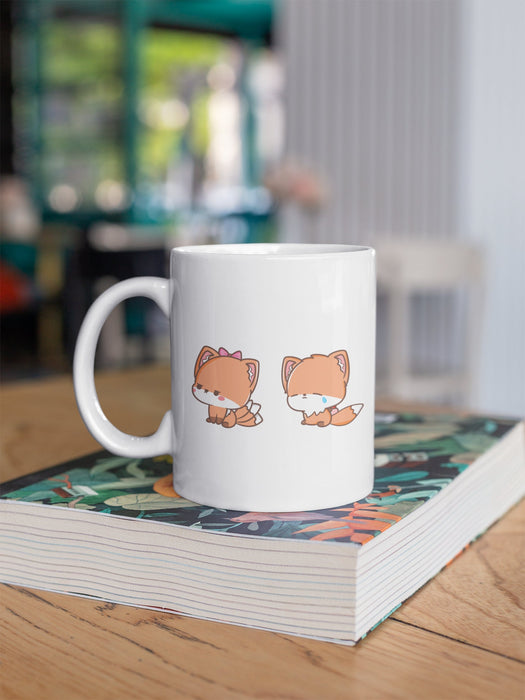Sad Foxes Kawaii Coffee Mug