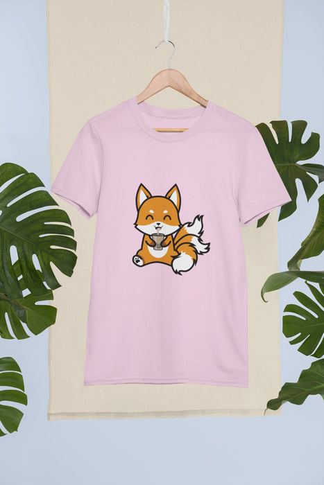 3-Tailed Fox Drinking Boba Tea T-Shirt