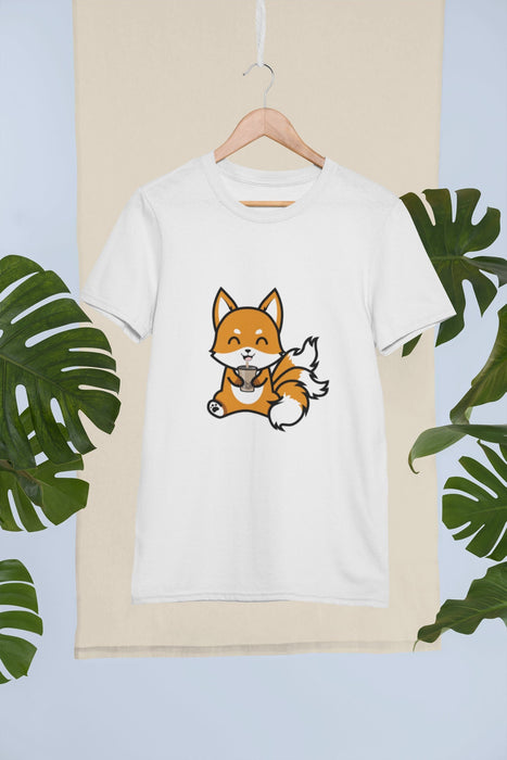 3-Tailed Fox Drinking Boba Tea T-Shirt