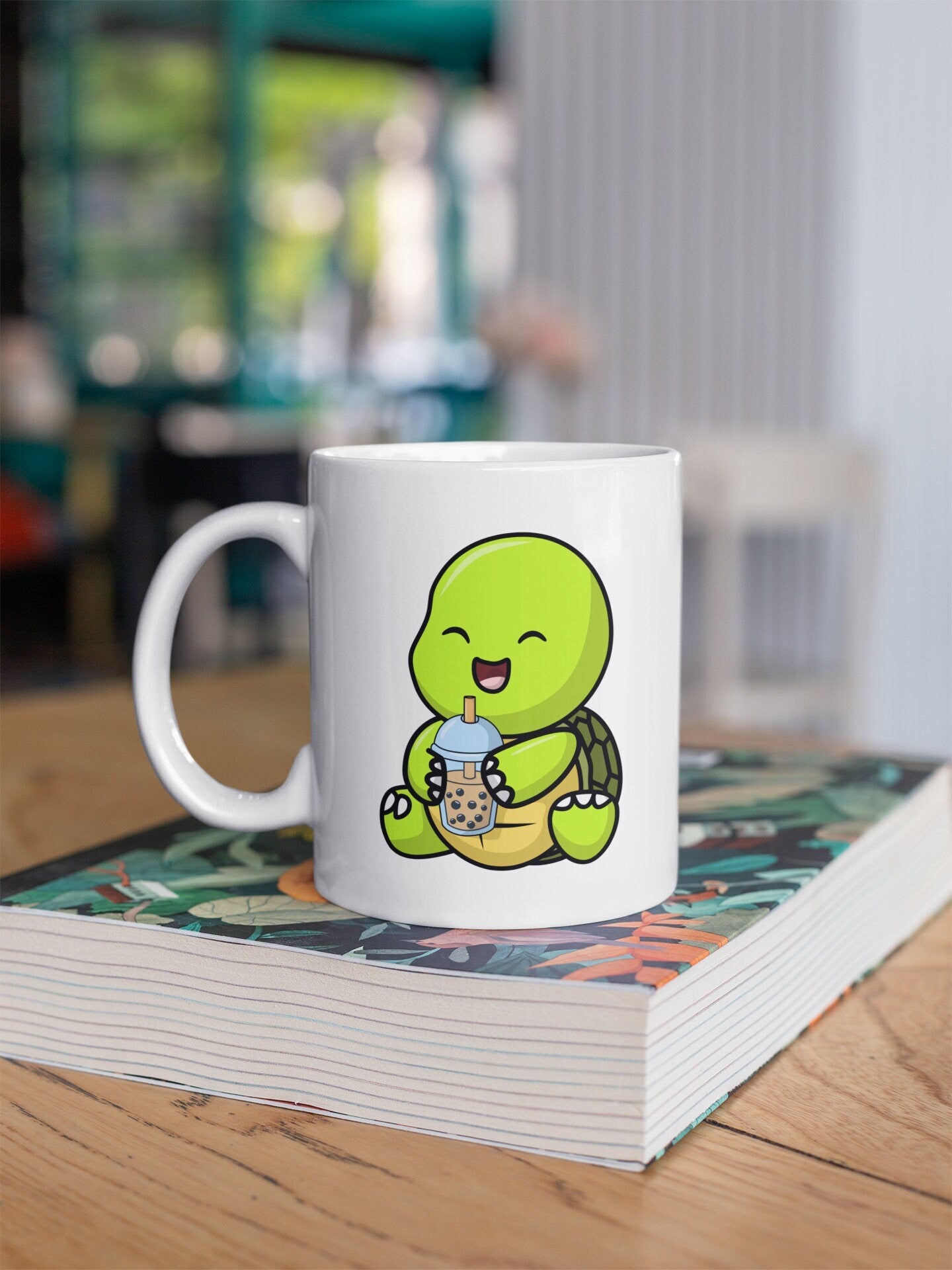 Turtle Boba Tea, Kawaii Coffee Mug