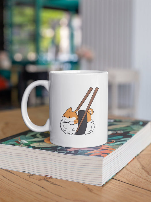 Corgi Shiba Inu Sushi Kawaii Coffee Mug, Valentine's Day Gift for Her, Gift for Him, Coffee Lover, Kawaii Animal, Japanese Streetwear M064