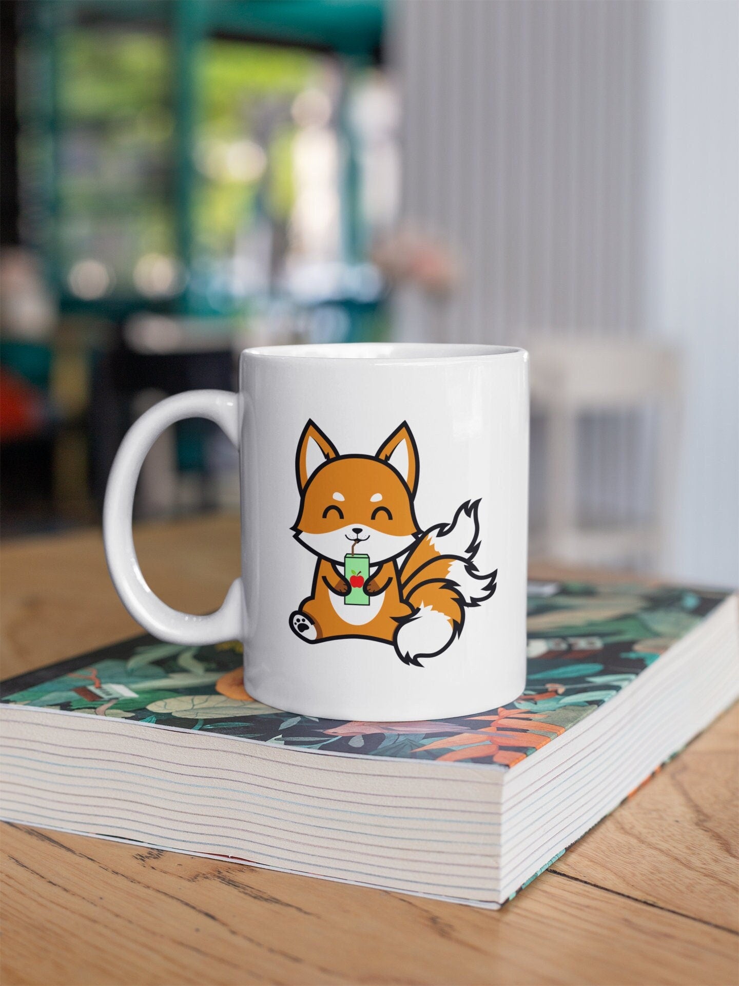 Fox Apple Juice Kawaii Coffee Mug Gift