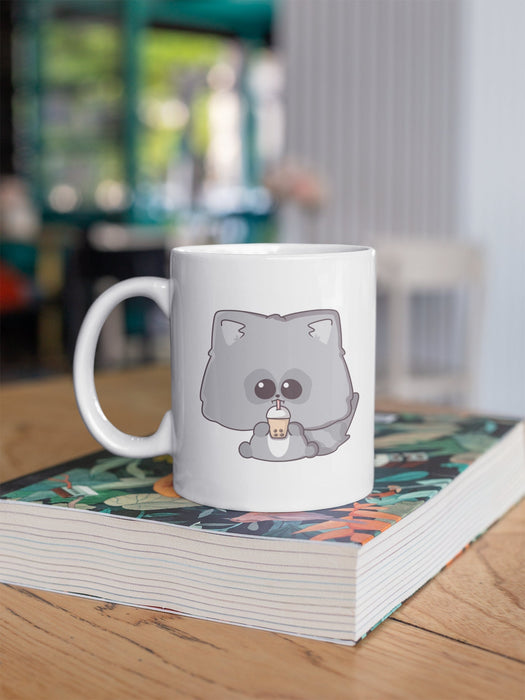 Raccoon Boba Tea Kawaii Coffee Mug