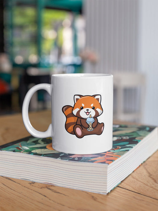Red Panda Boba Tea Kawaii Coffee Mug