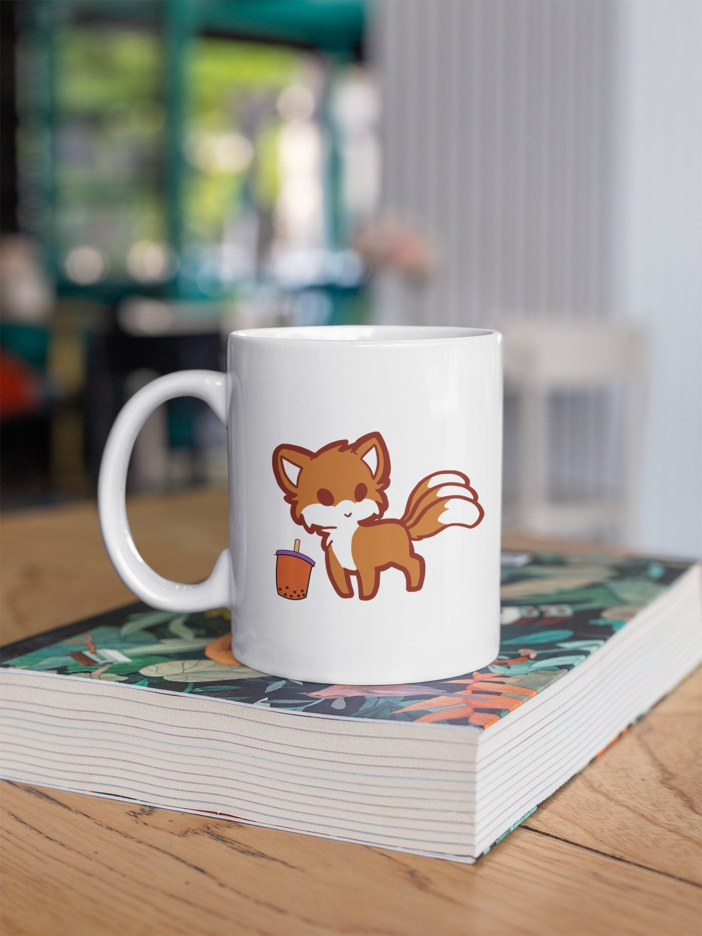 Fox Boba Tea Kawaii Coffee Mug Gift