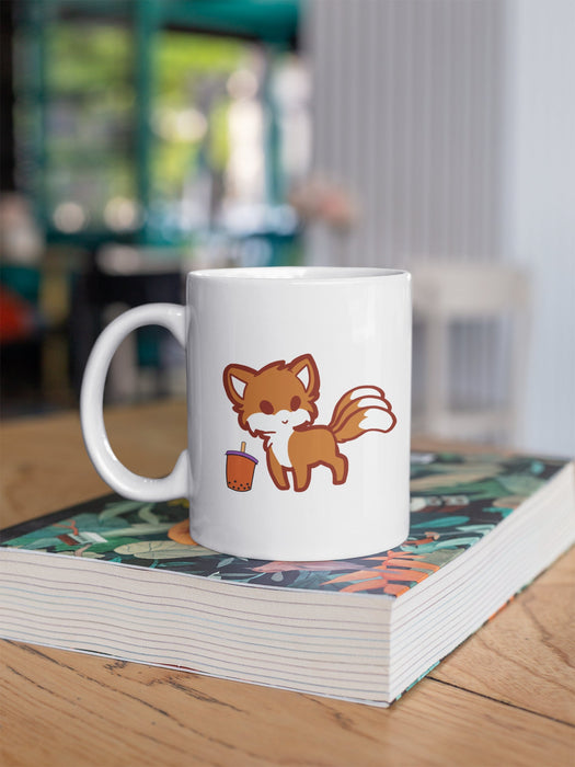 Fox Boba Tea Kawaii Coffee Mug Gift