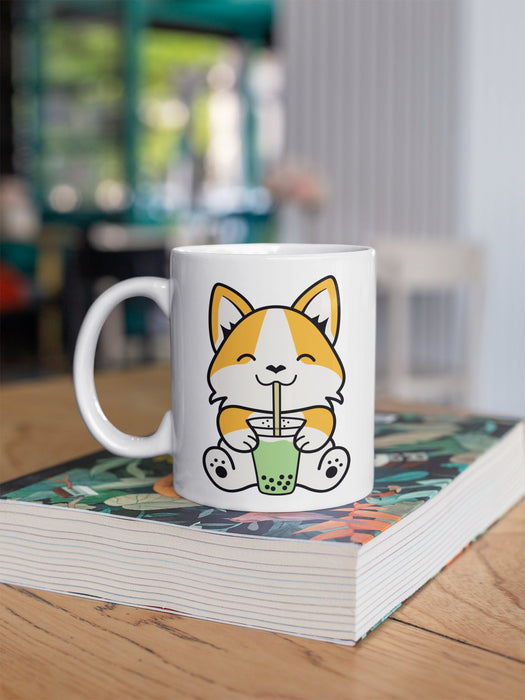Shiba Inu Corgi BobaTea Kawaii Coffee Mug