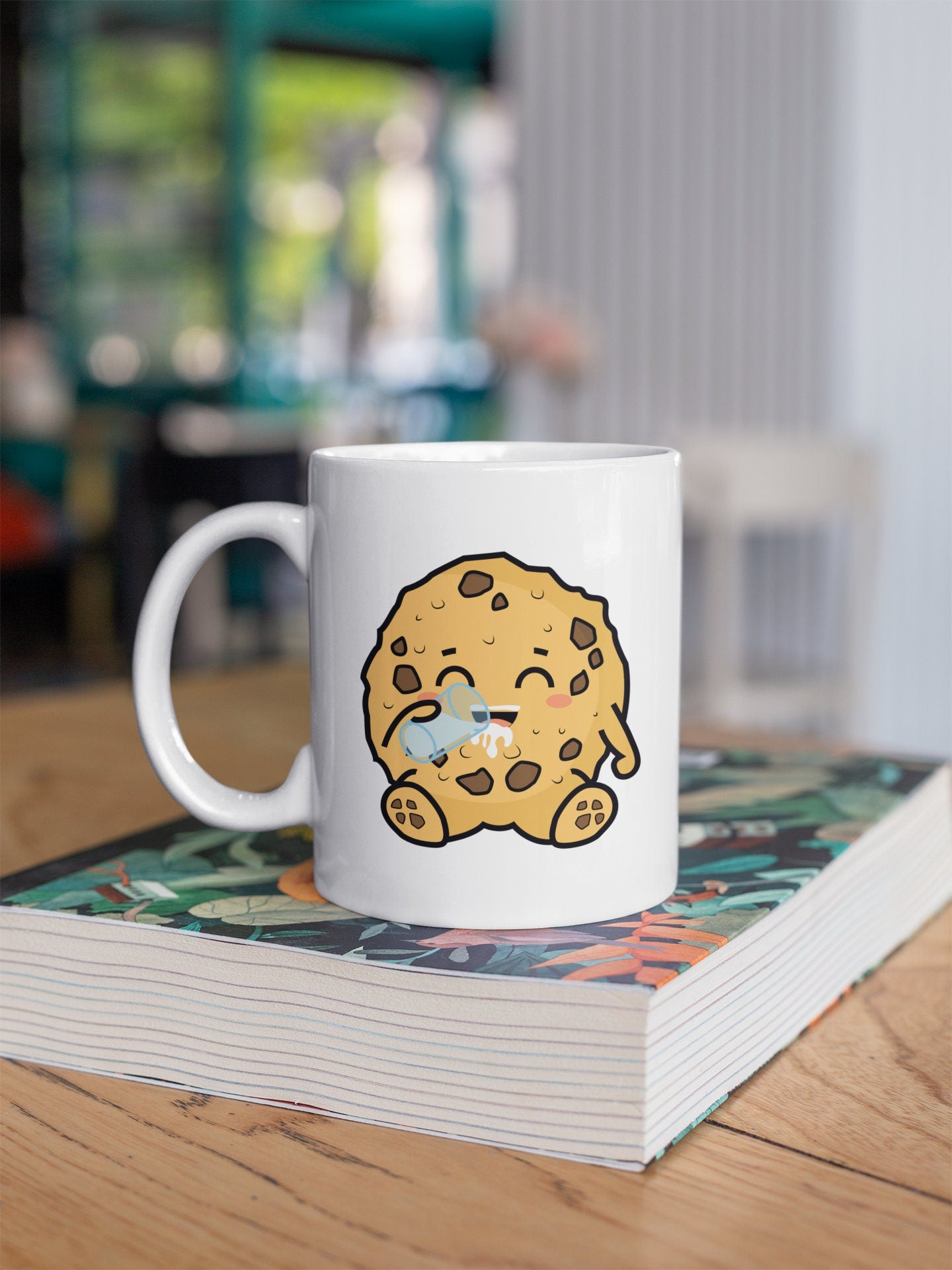 Cookie Drinking Milk Kawaii Coffee Mug
