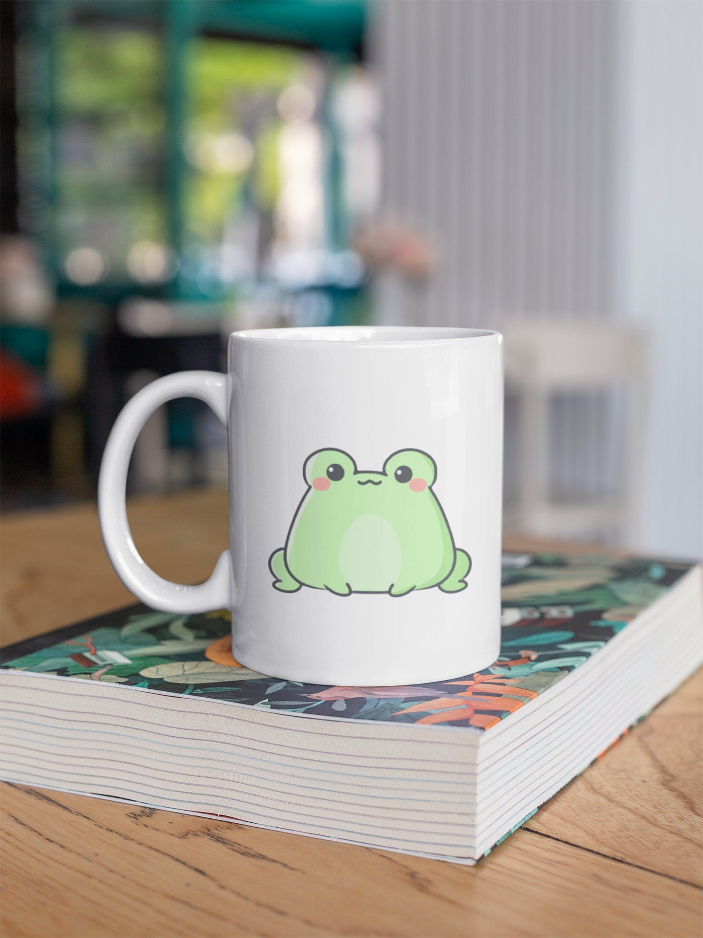Green Frog Kawaii Coffee Mug