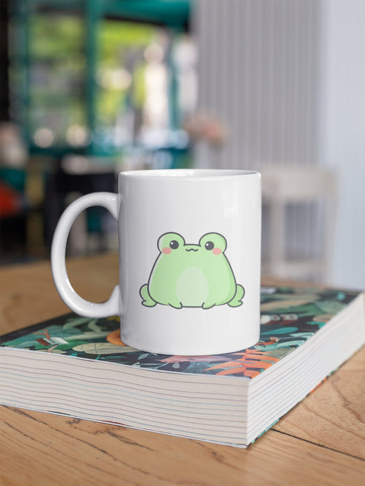 Cute Green Frog Kawaii Coffee Mug Gift, Valentine's Day Gift for Her, Gift for Him, Coffee Lover, Kawaii Animal, Japanese Streetwear M019