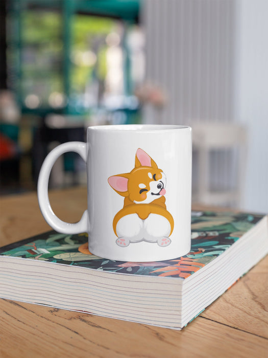 Corgi Shiba Inu Butt Kawaii Coffee Mug, Valentine's Day Gift for Her, Gift for Him, Coffee Lover, Kawaii Animal, Japanese Streetwear M009