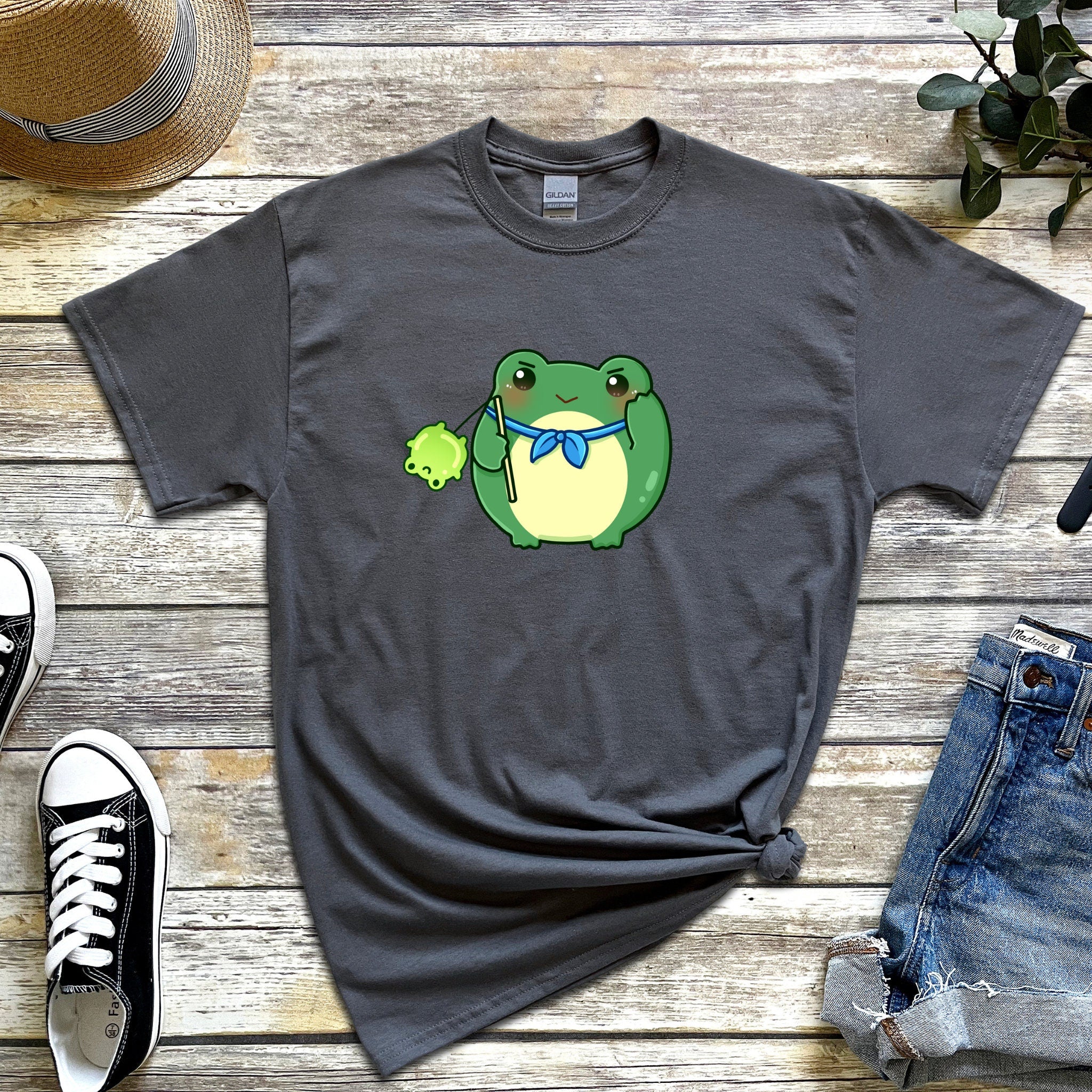 Dark Green Saluting Frog T-Shirt