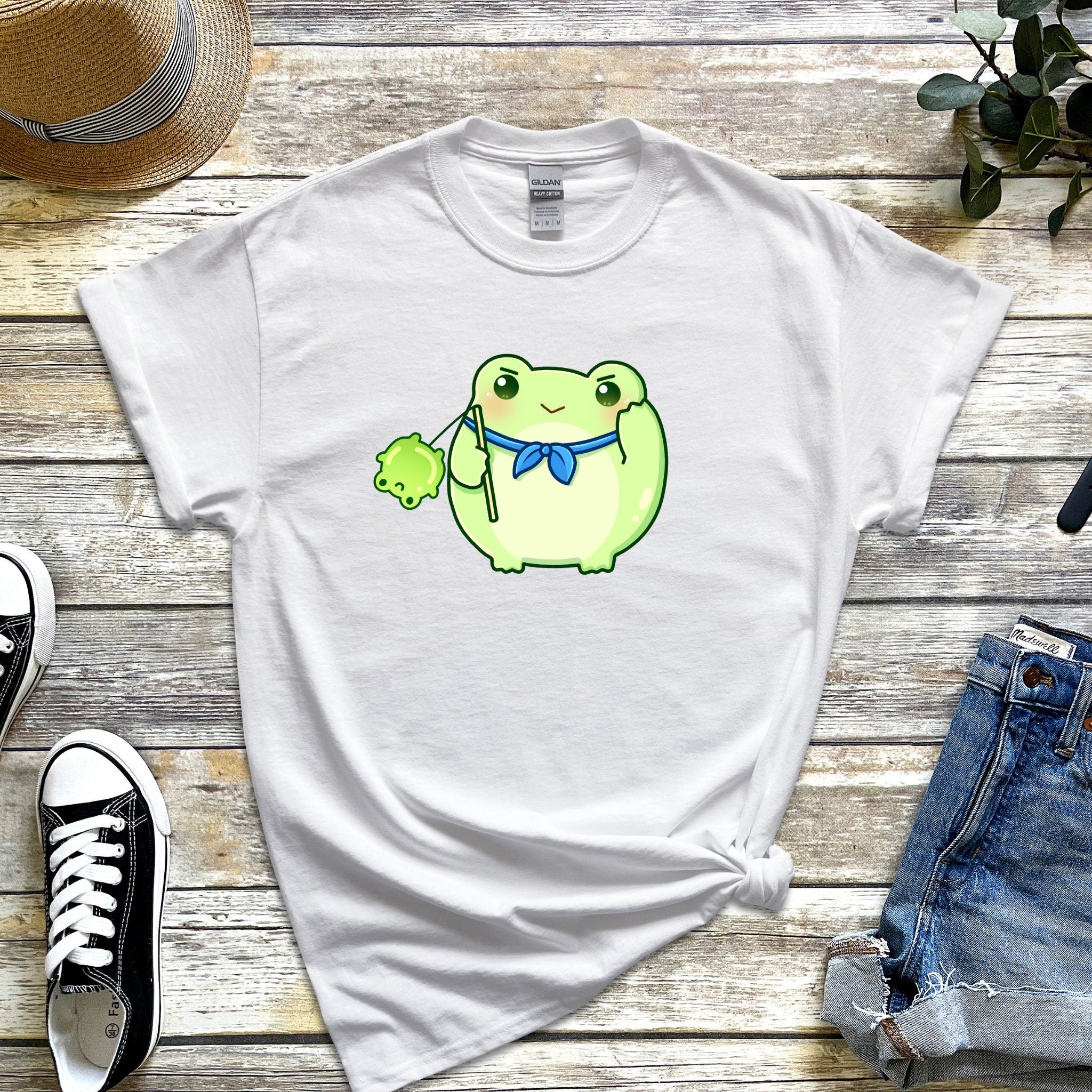 Light Green Saluting Frog T-Shirt