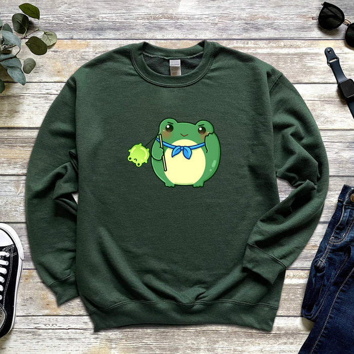 Dark Green Saluting Frog Sweatshirt