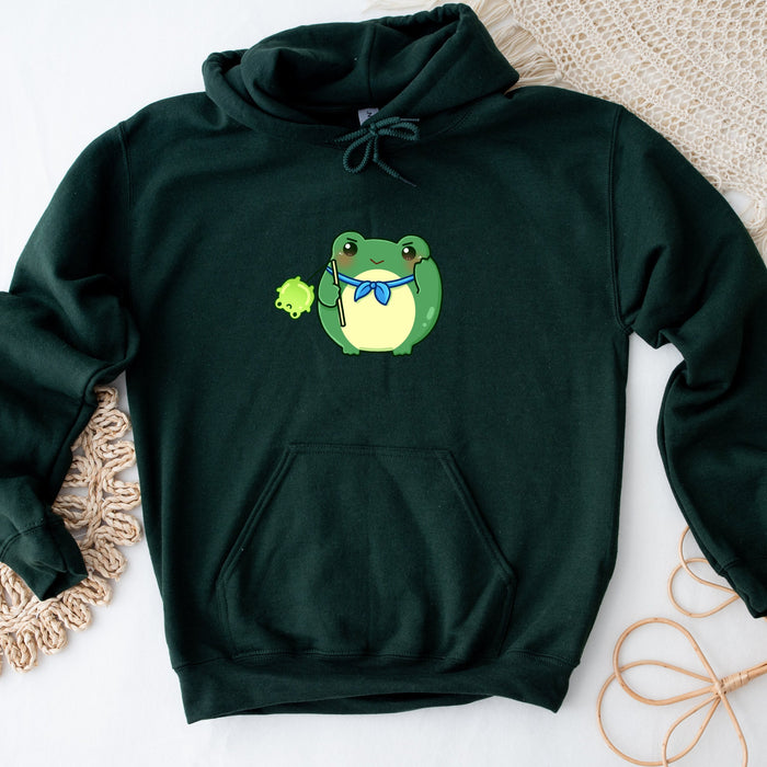 Dark Green Saluting Frog Hoodie
