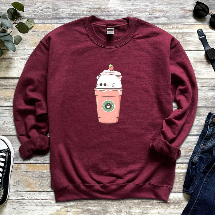 Cat Strawberry Milk Sweatshirt
