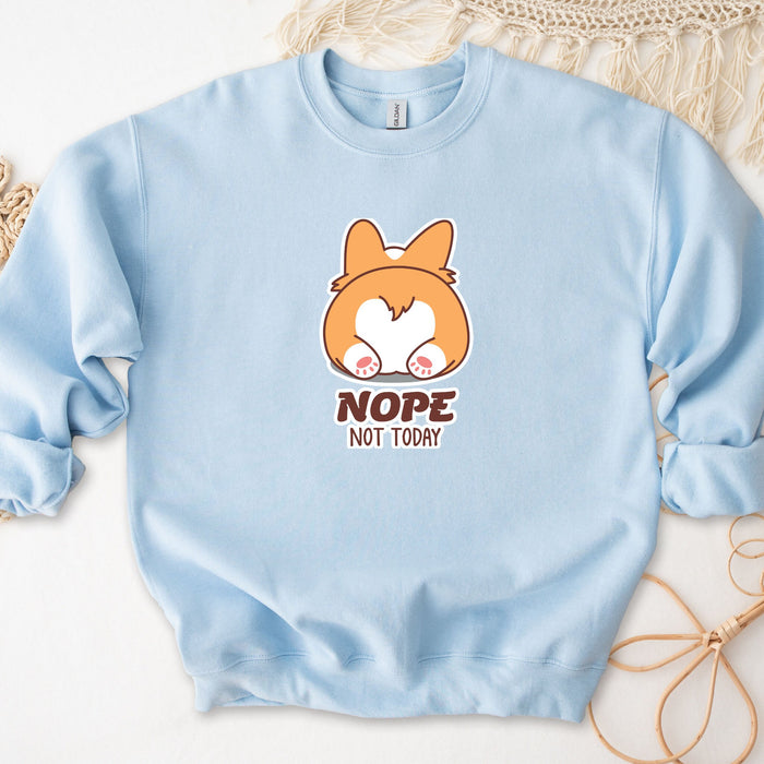 Corgi Butt "Nope" Unisex Sweatshirt | Gift Sweatshirt for Dog Lover Crewneck Cute Kawaii Japanese Streetwear, Kawaii Animal Present Japanese