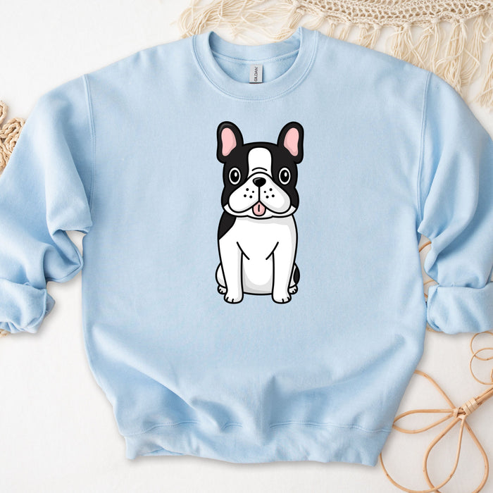 Black & White Bulldog Drinking Boba Tea Unisex Sweatshirt